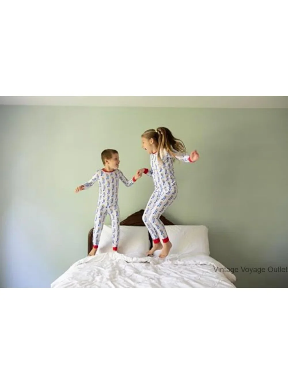 Sleepy Saints Girls Pajama Set - 2 Piece Long Sleeve and Pant, Bamboo Viscose,